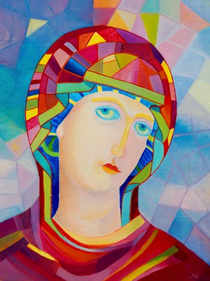 Wizerunek Matki Bożej obraz ręcznie malowany