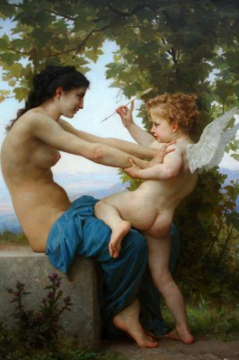Bouguereau Dziewczyna broni się przed Erosem – reprodukcja