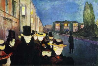 Edvard Munch – Wieczór na ulicy Karla Johana – reprodukcja