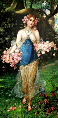 H. Zatzka obraz – Różowe kwiaty – reprodukcja na ścianę