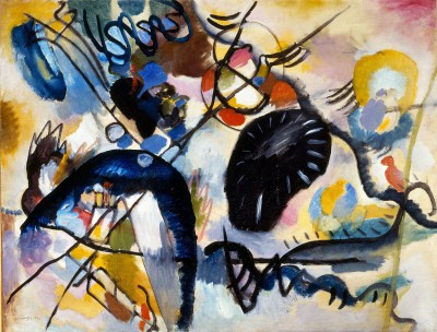 Obrazy abstrakcyjne znanych malarzy: Wassyli Kandinsky, Czarna plama – reprodukcja